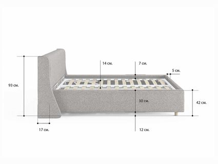 Кровать Сонум Barcelona Рогожка Деним (с подъемным механизмом)