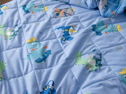 Комплект постельного белья Софи де Марко Crocodile (синий) с одеялом 1,5-спальный