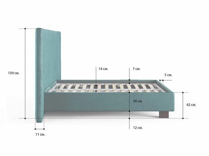 Кровать Сонум Barbara Рогожка Мокко 200х190