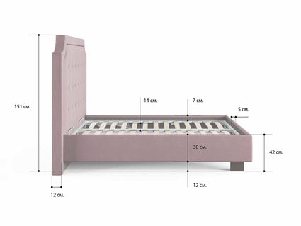 Кровать Сонум Elysium Рогожка Деним 180х200